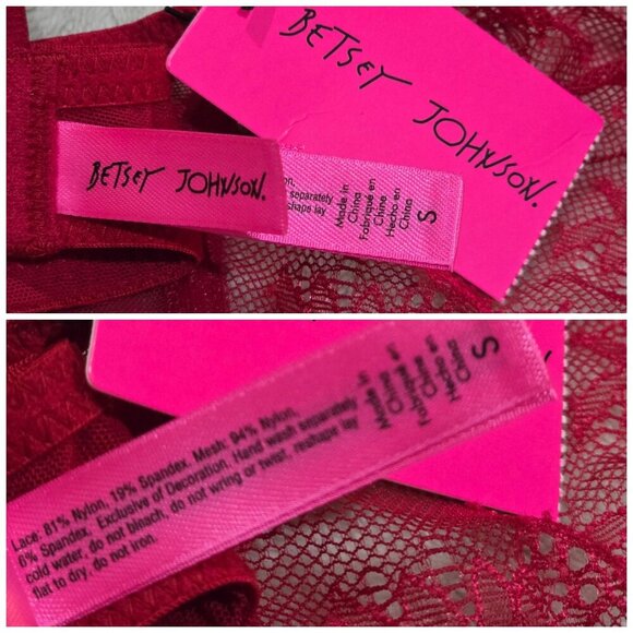 Betsey Johnson Lace Bralette | Red Black Floral Cutout | Size S NWT Intimates - Picture 6 of 6